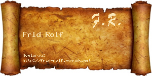 Frid Rolf névjegykártya